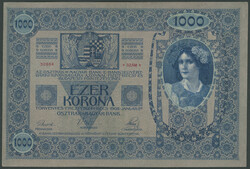 Österreich, 1000 Kronen 1920 (1902), Udr. rosa mit DÖ ...