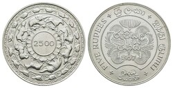 5 Rupien, 1957, Elisabeth II., 2500 Jahre Buddhismus, KM 126, wz. Kr. ...