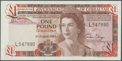 Gibraltar, 1 Pound 4.8.1988. Pick 20e, I/ unc