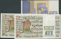 Irland, Lot 3 St.: 1 Pound 15.11.84 und 1 Pound 17.7.89 (P-70c, d); 5 ...