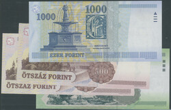 Ungarn, Lot 4 St: 200 Forint 2003 (P-187c); 500 Forint 1998 (P-179a) ...