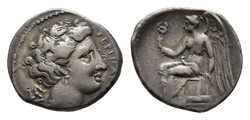 BRUTTIUM, Terina, Drachme (2,40 g), 440-425 v. Chr. Av.: Büste ...