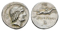 MÜNZEN RÖMISCHE REPUBLIK, L. Calpurnius Piso Frugi, Denar (4,04g) ...