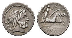 MÜNZEN RÖMISCHE REPUBLIK, Q. Antonius Balbus, Denar (Serratus)(3 ...