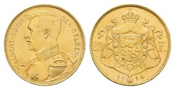 20 Francs, Gold, 1914, Albert, Fb. 421, kl. Rf., wz. Kr., vz  ...