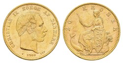 20 Kronen, Gold, 1900, Christian IX., Fb. 295, kl. Kr., justiert, vz. ...
