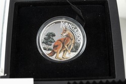 1 Dollar, 2023, Känguru, 1 oz Silber, koloriert, im Originaletui, ...