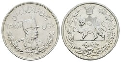 5000 Dinar, 1927 (1306), Pahlavi, KM 1106, gereinigt, f. vz