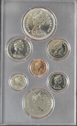 1 Cent bis 1 Dollar, 1980, KMS, in Folder, mit Zertifikat und ...