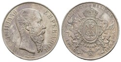 1 Peso, 1866, Maximilian, KM 388.1, berieben, ss+.  Automatically ...