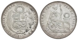 1 Sol, 1869, Y.B, KM 196.3, justiert, Stempelfehler, ss-vz.  ...