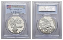 1 Dollar, 2012, P, Star Spangled Banner, PCGS PR 70 DCAM, First ...