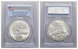 1 Dollar, 2012, P, Star Spangled Banner, PCGS PR 70 DCAM, First ...