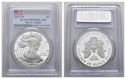 1 Dollar, 2014, W, Silver Eagle, PCGS PR 70 DCAM, First Strike  ...