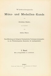 Binder, Christian: Württembergische Münz- und Medaillen-Kunde von ...