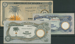 Biafra, Republik, Lot 3 St.: 1 Pound o. D. (1967) P-2 (III); ...