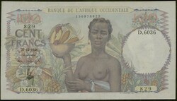 Französisch-Westafrika, Banque de l'Afrique Occidentale, 100 ...
