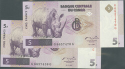 Kongo, Banque Centrale Du Congo, 4 St.: 2x1 Franc 01.11.1997 (II)Pick ...