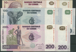 Kongo, Banque Centrale Du Congo, Lot 9 St.; 2x 50 Francs 4.1.2000(I ...