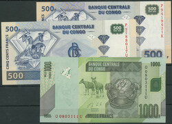 Kongo, Banque Centrale Du Congo, Lot 9 St.; 2x 50 Francs 4.1.2000(I ...
