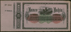 Brasilien, Banco da Bahia, 50 Mil. Reis o.D. (1860), Blanko zu Serie ...