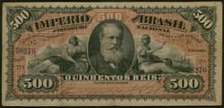 Brasilien, Imperio Do Brasil, 500 Reis o.D. (1885), Estampa 2, zwei ...