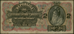 Brasilien, Republica dos Estados Unidos, Thesouro National, 2 Mil. ...