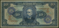 Brasilien, Casa da Moeda provisorische Ausgaben, 10 Cruzeiros auf 10 ...