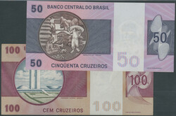Brasilien, Banco Central do Brasil, Serie 1970, 2x 1, 5, 10, 50 und ...