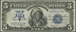 USA, 5 Dollars 1899, Silver Certificate, Indianer Häuptling "Die ...