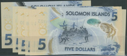 Solomon-Inseln, 8x 5 Dollars o. D. (2019) Polmer, Pick W38a, I/unc.  ...