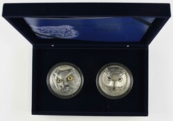 Set zu 2x 5.000 Francs, 2021, Eulen, High Relief, je 5 oz Silber, in ...