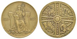 2 Kronur, 1930, 1000 Jahre Isländisches Parlament, staatliche ...