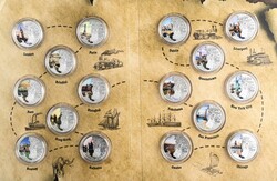 Set zu 16x 500 Francs, 2023, Jules Verne - Reise um die Welt in 80 ...