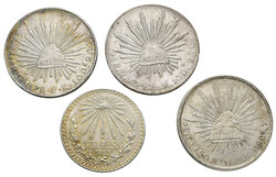 Lot zu vier Münzen: 8 Reales 1878, 8 Reales 1894, Peso 1908 (alle ...