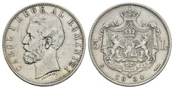 5 Lei, 1884, Karl I., Bukarest, Dav. 274, KM 17.1, Rauta 33, ...