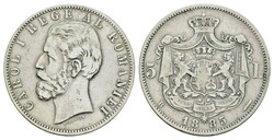 5 Lei, 1885, Karl I., Bukarest, Dav. 274, KM 17.1, Rauta 37, ...