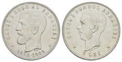 5 Lei, 1906, Karl I., Bukarest, Dav. 275, KM 35, Rauta 60, berieben, ...