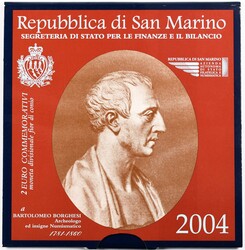 2 Euro, 2004, Borghesi, im Originalfolder, dieser mit Beschädigungen ...