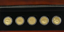 5x 10.000 Francs, Gold, 2023, African Springbok Premium Gold Edition, ...
