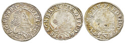 3x 3 Groschen, 1633, 1634 und 1637, Ferdinand III., je Prag, ss-vz