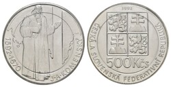 500 Korun, 1992, 400. Geburtstag von Kan Komensky, Schön 166, KM 158 ...