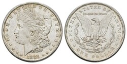 Dollar, 1881, San Francisco, KM 110, gereinigt, wz. Kr. u. Rf., vz