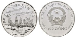 100 Dong, 1988, Drachenschiff, KM 25.2, PP