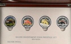 TSCHAD, 4 x 5000 Francs, 2023, Red Panda, je 1 oz, im Silver ...