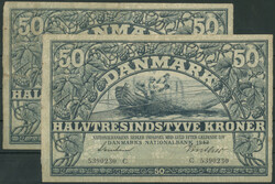 Dänemark, Lot 7 St: 5x 10 Kroner 1939 Prefix O und V ( Pick 31 f, p) ...