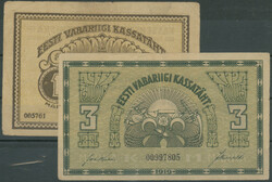 Estland, Eesti Vabariigi Kassattäht, Lot 14 St.: 7x 5 Penni o.D. ...