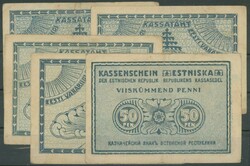 Estland, Eesti Vabariigi Kassattäht, Lot 14 St.: 7x 5 Penni o.D. ...