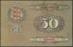 Estland, Eesti Pank, 50 Krooni 1929, P-65; etw. fleckig, III/ VF