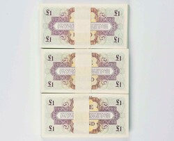 Großbritannien, 3 Bündel zu je 100 Stück, 1 Pound o.D. (1962); ...